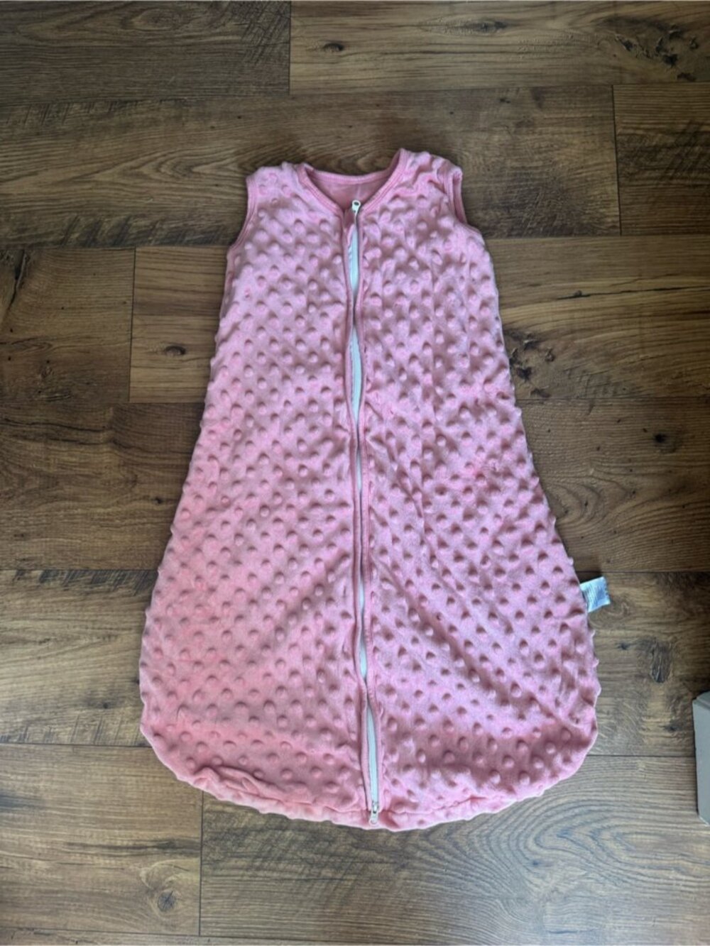 6-12 month minky pink sleep sack